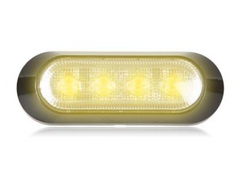 M20384YCL Maxxima Ultra 0.9" Thin Profile 4 LED Warning Light - Amber Clear